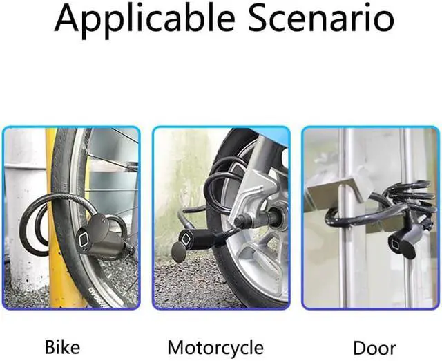 Alt view image 5 of 7 - Waterproof Bike Lock Fingerprint Padlock Bicycle Safe Anti-theft Anti-shear Smart Door Lock for Motorcycle Gate Outdoor