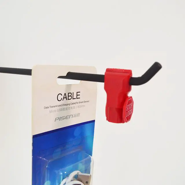 Alt view image 5 of 7 - 101pcs Stop Lock and Magnetic Key Detacher for Store Display Security Hook Stem&peg Stoplok Plastic Little Red Hook Lock