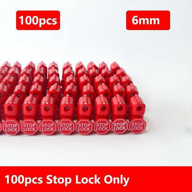 Main image of 100pcs/Bag Red 6mm Stop Lock Store Display Security Hook Stem&peg Stoplok Plastic Anti-Theft Hook Stoplock EAS Security Tag