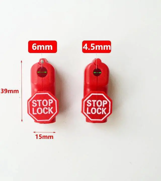 Alt view image 3 of 7 - 51pcs Stop Lock And Magnetic Key Detacherfor Store Display Security Hook Stoplok Plastic Little Red Hook Lock 6mm