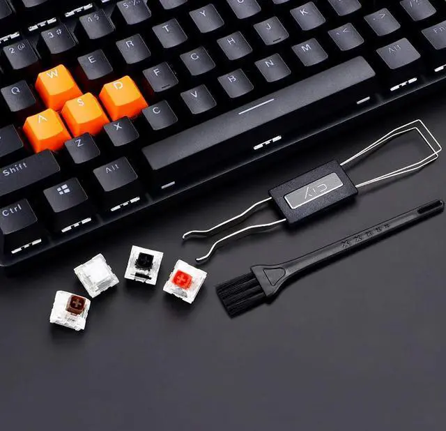 Alt view image 5 of 6 - New Keycap Puller Switch Puller Stainless Steel Keycap Removal Tool with 2 Pcs Keyboard Cleaning Brush for Mechanical Keyboard