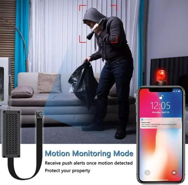 Alt view image 4 of 7 - New Spy Camera Hidden Camera Nanny Cam, MITUUT Mini Camera 4K Ultra HD with Wireless WiFi Camera, Portable Home Security Indoor Outdoor Secret Pinhole Small Camera