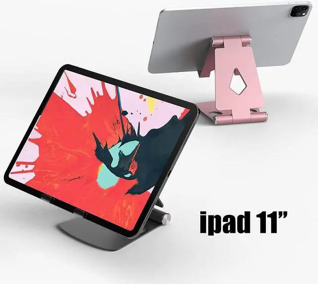 Alt view image 7 of 7 - 2Pack Cell Phone Stand for Angle Height Adjustable Desk Sturdy Aluminum Metal Cute Phone Holder for iPhone,iPad, Mobile Phone, All Android Smartphone,Desktop