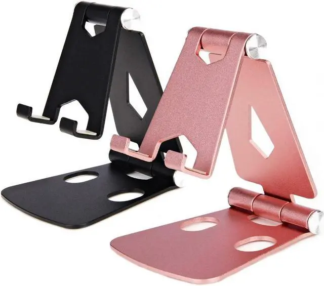 Main image of 2Pack Cell Phone Stand for Angle Height Adjustable Desk Sturdy Aluminum Metal Cute Phone Holder for iPhone,iPad, Mobile Phone, All Android Smartphone,Desktop
