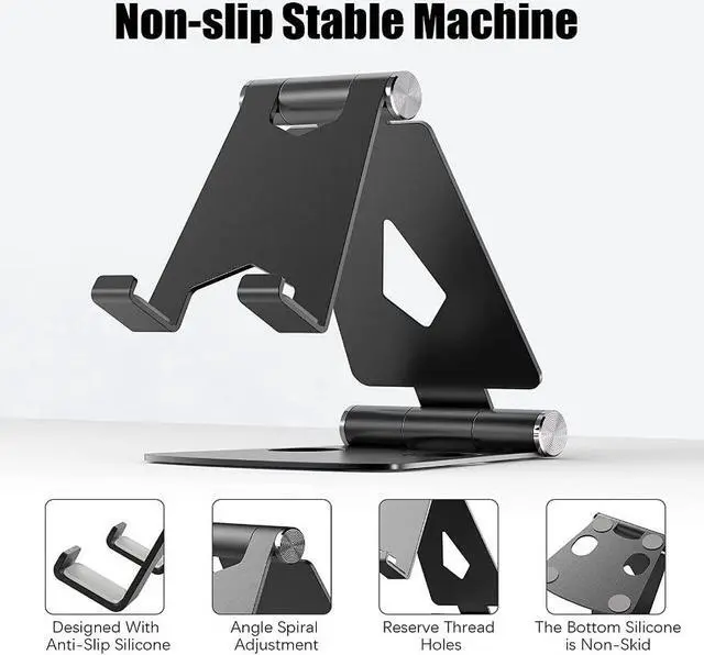 Alt view image 5 of 7 - 2Pack Cell Phone Stand for Angle Height Adjustable Desk Sturdy Aluminum Metal Cute Phone Holder for iPhone,iPad, Mobile Phone, All Android Smartphone,Desktop