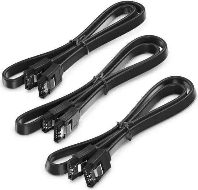 Alt view image 2 of 5 - CORN SATA Cable III 10 Pack 6Gbps Straight HDD SDD Data Cable with Locking Latch 16 Inch(40cm) for SATA HDD, SSD, CD Driver, CD Writer