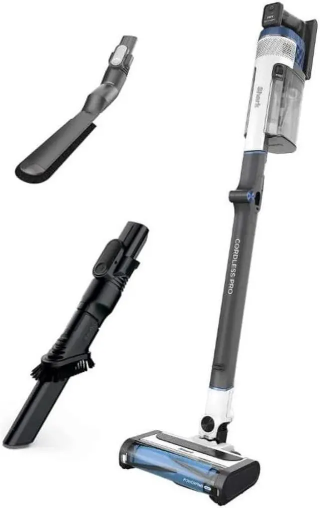 Main image of SHARK UZ565H Pro Cordless Vacuum w/ Clean Sense IQ & MultiFLEX Technology, PowerFins Plus Brushroll, Duster Crevice Tool & Anti-Allergen Dusting Brush, Up to 40 Minute Runtime, White/Blue