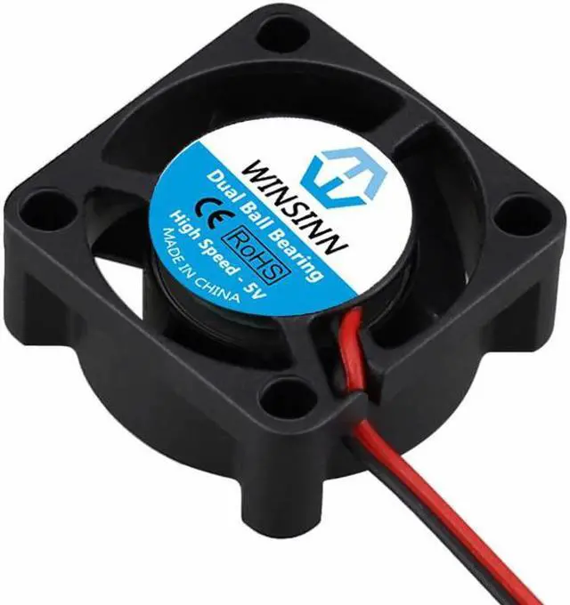 Alt view image 3 of 6 - WINSINN DC 25mm Fan 5V 2510 Dual Ball Bearing Brushless Cooling 25mmx10mm 2PIN (Pack of 5Pcs)