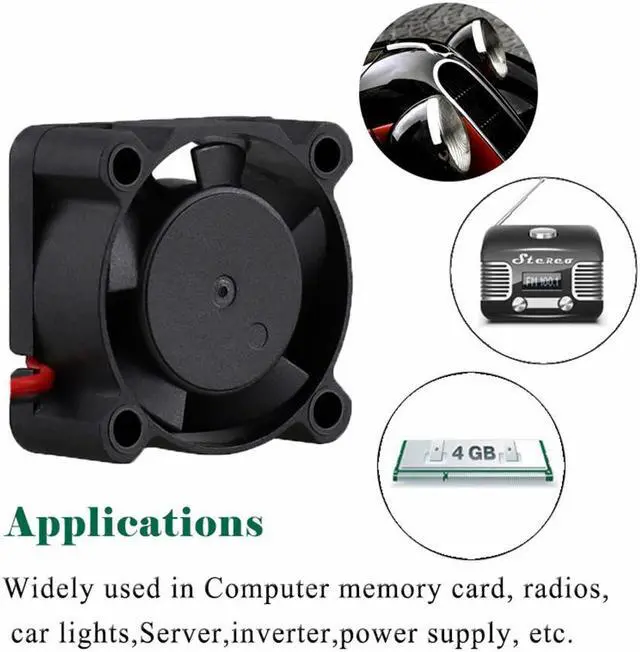 Alt view image 6 of 6 - WINSINN 25mm Fan 5V 12V 24V Hydraulic Bearing Brushless 2510 25x10mm for DIY Mini Cooling PCB/Notebook/Graphics Card 2PIN (Pack of 5Pcs) 12V