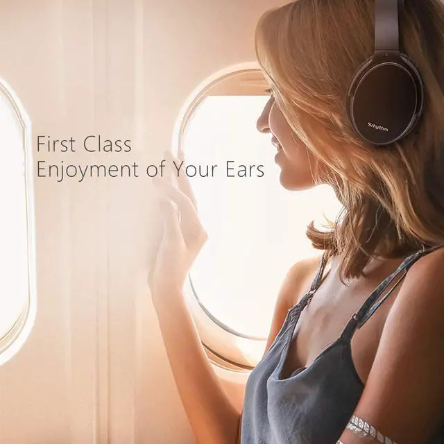 Alt view image 4 of 7 - Srhythm NC35 Noise Cancelling Headphones Wireless Bluetooth 5.3, Fast Charge Over-Ear Lightweight Headset with Microphones,Mega Bass 50+ Hours Playtime