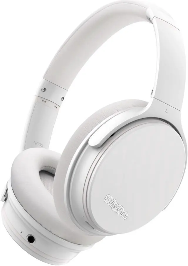 Main image of Srhythm NC35 Noise Cancelling Headphones Wireless Bluetooth 5.3, Fast Charge Over-Ear Lightweight Headset with Microphones,Mega Bass 50+ Hours Playtime White