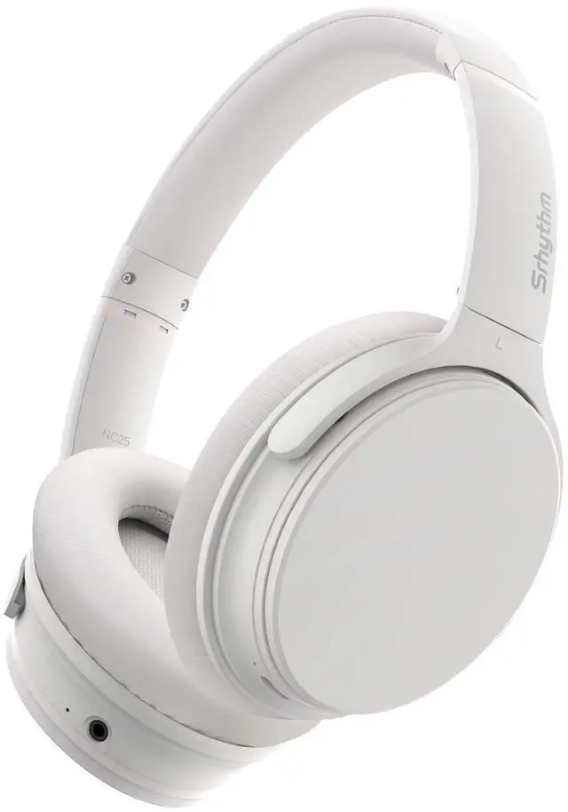 Main image of Srhythm NiceComfort 25 Lightweight Hybrid Noise Cancelling Headphones,with Titanium Coated Speakers,Transparency and Low Latency,ANC for wired and Bluetooth Wireless White