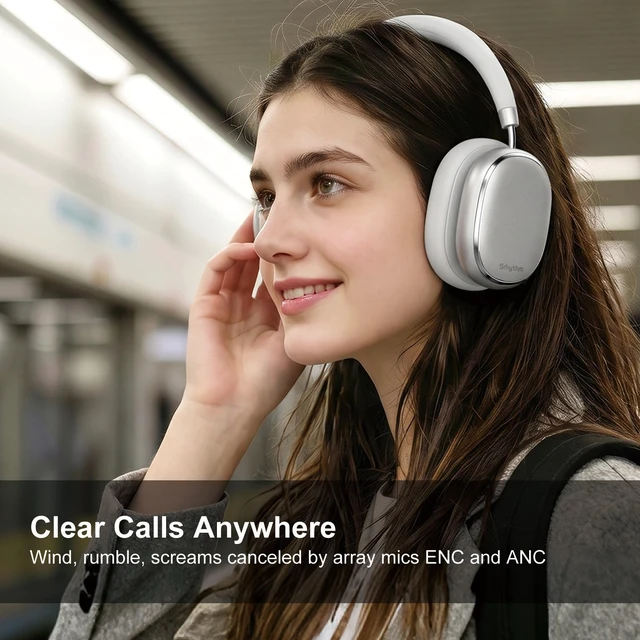 Alt view image 4 of 7 - Srhythm NiceComfort 95 Hybrid Noise Cancelling Headphones,Wireless Bluetooth Headset with Transparency Mode,HD Sound