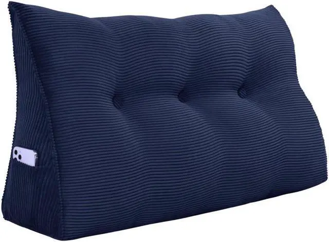 Alt view image 3 of 7 - Rucener Large Bed Rest Wedge Pillow Headboard Reading Back Support Body Positioning Daybed Cushion for Neck Shoulder Leg Pain Acid Reflux Inclined Elevation Tufted Buttons Removable & Washable Cover