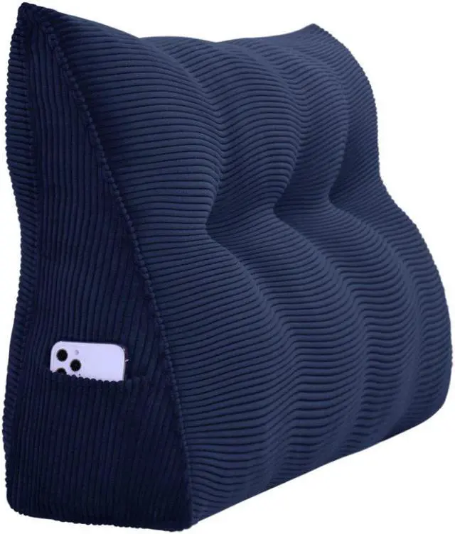 Alt view image 6 of 7 - Rucener Large Bed Rest Wedge Pillow Headboard Reading Back Support Body Positioning Daybed Cushion for Neck Shoulder Leg Pain Acid Reflux Inclined Elevation Tufted Buttons Removable & Washable Cover