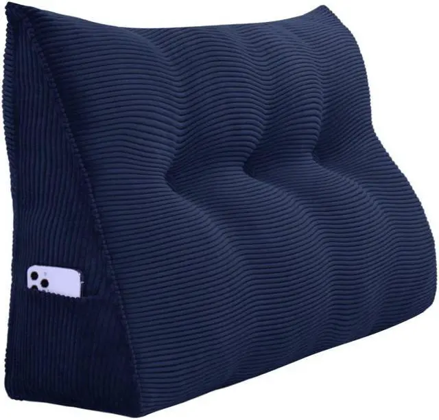 Alt view image 5 of 7 - Rucener Large Bed Rest Wedge Pillow Headboard Reading Back Support Body Positioning Daybed Cushion for Neck Shoulder Leg Pain Acid Reflux Inclined Elevation Tufted Buttons Removable & Washable Cover