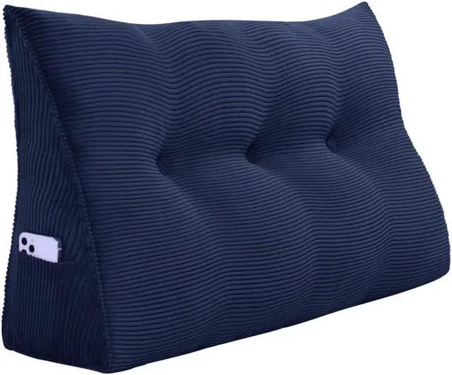 Alt view image 4 of 7 - Rucener Large Bed Rest Wedge Pillow Headboard Reading Back Support Body Positioning Daybed Cushion for Neck Shoulder Leg Pain Acid Reflux Inclined Elevation Tufted Buttons Removable & Washable Cover