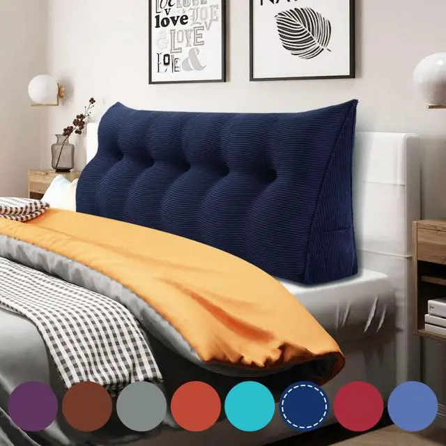 Main image of Rucener Large Bed Rest Wedge Pillow Headboard Reading Back Support Body Positioning Daybed Cushion for Neck Shoulder Leg Pain Acid Reflux Inclined Elevation Tufted Buttons Removable & Washable Cover