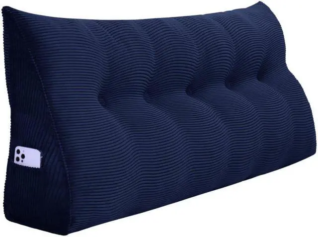 Alt view image 3 of 7 - Rucener Large Bed Rest Wedge Pillow Headboard Reading Back Support Body Positioning Daybed Cushion for Neck Shoulder Leg Pain Acid Reflux Inclined Elevation Tufted Buttons Removable & Washable Cover