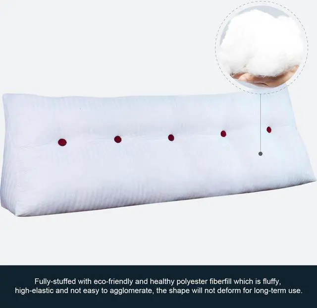 Alt view image 5 of 7 - Rucener Large Bed Rest Wedge Pillow Headboard Reading Back Support Body Positioning Daybed Cushion for Neck Shoulder Leg Pain Acid Reflux Inclined Elevation Tufted Buttons Removable & Washable Cover