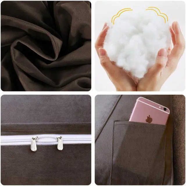 Alt view image 5 of 6 - Rucener Large Bolster Triangular Headboard Backrest Positioning Support Reading Wedge Pillow for Day Bed Bunk Bed Removable Cover