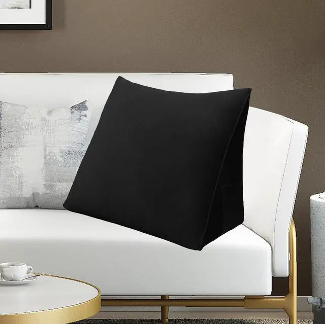 Alt view image 2 of 7 - Rucener Reading Pillow Bed Wedge Large Adult Backrest Lounge Cushion with Pocket Firm Back Support for Sitting Up in Bed Couch Without arms for GERD Heartburn Velvet for Christmas/Holidays