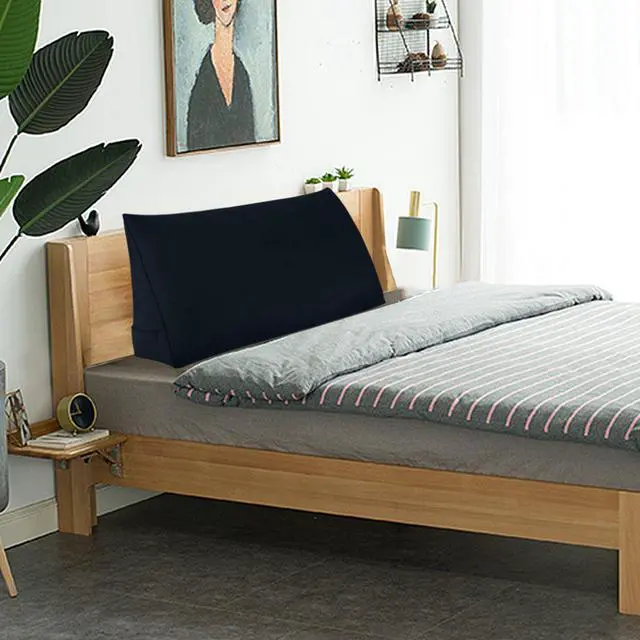 Alt view image 5 of 7 - Rucener Large Bolster Triangular Positioning Support Reading Backrest Wedge Pillow for Headboard for Day Bed Bunk Bed with Removable Cover Velvet