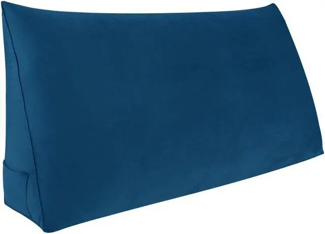 Alt view image 2 of 7 - Rucener Large Bolster Triangular Positioning Support Reading Backrest Wedge Pillow for Headboard for Day Bed Bunk Bed with Removable Cover Velvet