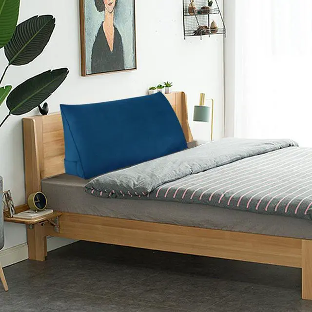 Alt view image 6 of 7 - Rucener Large Bolster Triangular Positioning Support Reading Backrest Wedge Pillow for Headboard for Day Bed Bunk Bed with Removable Cover Velvet