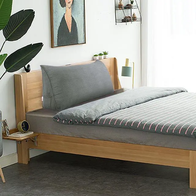 Alt view image 5 of 7 - Rucener Large Bolster Triangular Positioning Support Reading Backrest Wedge Pillow for Headboard for Day Bed Bunk Bed with Removable Cover No Button