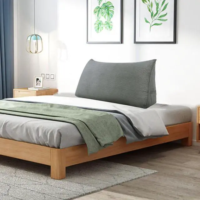 Alt view image 4 of 7 - Rucener Large Bolster Triangular Positioning Support Reading Backrest Wedge Pillow for Headboard for Day Bed Bunk Bed with Removable Cover No Button