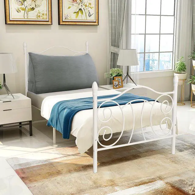 Alt view image 7 of 7 - Rucener Large Bolster Triangular Positioning Support Reading Backrest Wedge Pillow for Headboard for Day Bed Bunk Bed with Removable Cover No Button