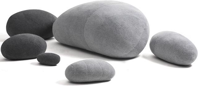 Rucener Three-Dimensional Curve Living Stones Pillows 6 Mix Sizes Stuffed  Pillows Big Rock Pillows New Pebble Pillows 