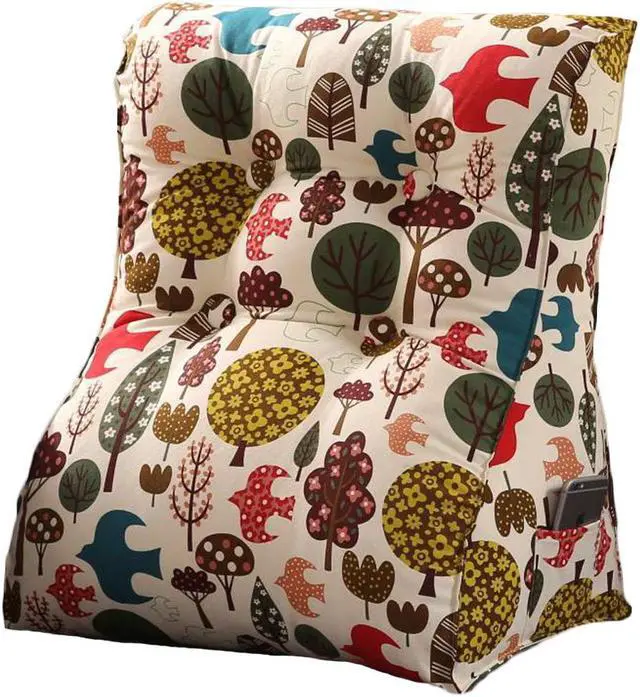 Main image of Rucener Polyester Fiber Filled Triangular Wedge Pillow Positioning Support Reading Backrest Cushion for Sofa Bed Day Bed and Upholstered Headboard with Removable Cover