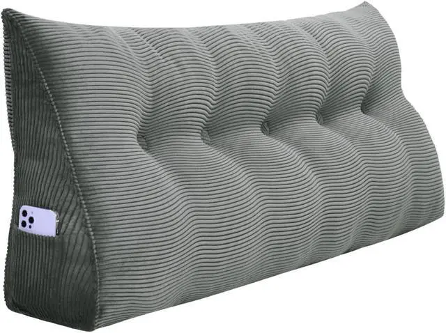 Main image of Rucener Triangular Reading Pillow Large Bolster Headboard Backrest Positioning Support Wedge Pillow for Day Bed Bunk Bed with Removable Cover