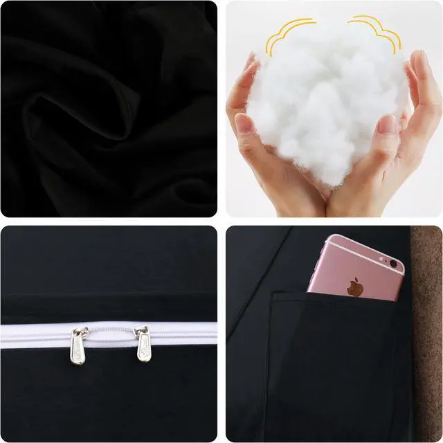 Alt view image 4 of 5 - Rucener Large Bolster Triangular Headboard Backrest Positioning Support Reading Wedge Pillow for Day Bed Bunk Bed Removable Cover