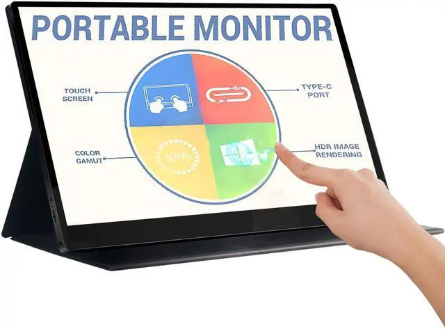Alt view image 5 of 7 - 15.6" Portable Monitor - Msdong 4K (3840×2160) IPS HDR/100% sRGB Monitor for Laptop,FreeSync with Built-in Speakers HDMI for Xbox PS4 Switch Laptop PC Phone Mac Surface,VESA mountable