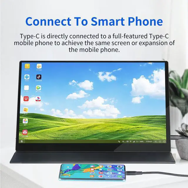 Alt view image 6 of 7 - 15.6" Portable Monitor - Msdong 4K (3840×2160) IPS HDR/100% sRGB Monitor for Laptop,FreeSync with Built-in Speakers HDMI for Xbox PS4 Switch Laptop PC Phone Mac Surface,VESA mountable
