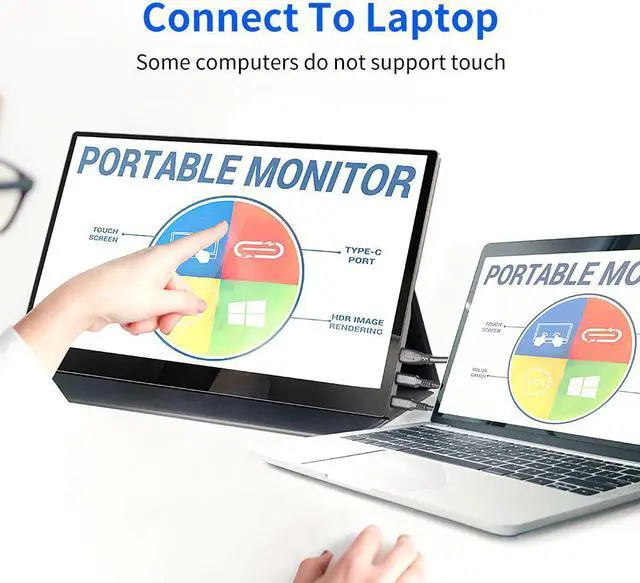 Alt view image 2 of 7 - 15.6" Portable Monitor - Msdong 4K (3840×2160) IPS HDR/100% sRGB Monitor for Laptop,FreeSync with Built-in Speakers HDMI for Xbox PS4 Switch Laptop PC Phone Mac Surface,VESA mountable