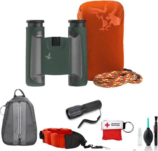Main image of Swarovski 8x25 CL Pocket Binoculars (Green, 46151) - Kit with Backpack + More