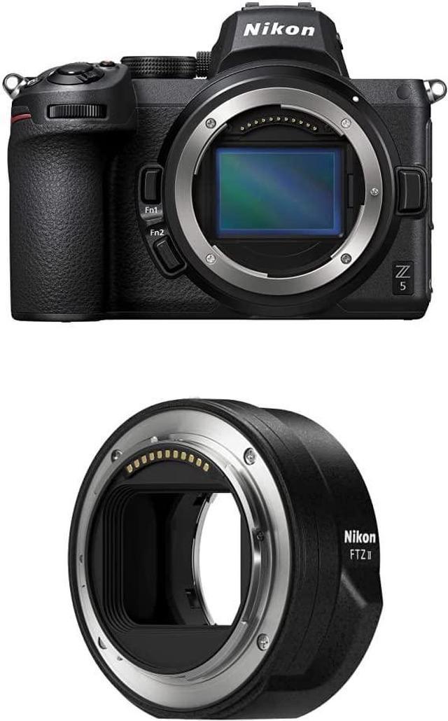 Nikon Z 5 Camera Body, Black with Nikon Mount Adapter FTZ II Point