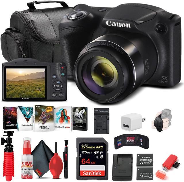 Canon PowerShot SX420 IS Digital Camera (1068C001) + 64GB Card Starter  Bundle