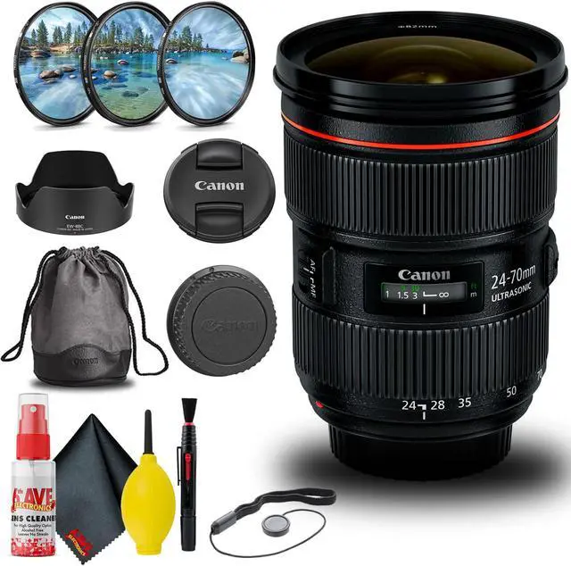 Main image of Canon EF 24-70mm f/2.8L II USM Lens (5175B002) + Filter Kit + Cap Keeper Base Bundle