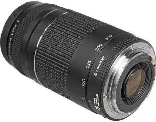 Alt view image 4 of 4 - Canon EF 75-300mm f/4-5.6 III Telephoto Zoom Lens 6473A003 Bundle with Tulip Lens Hood + Wide Angle Lens + Telephoto Len