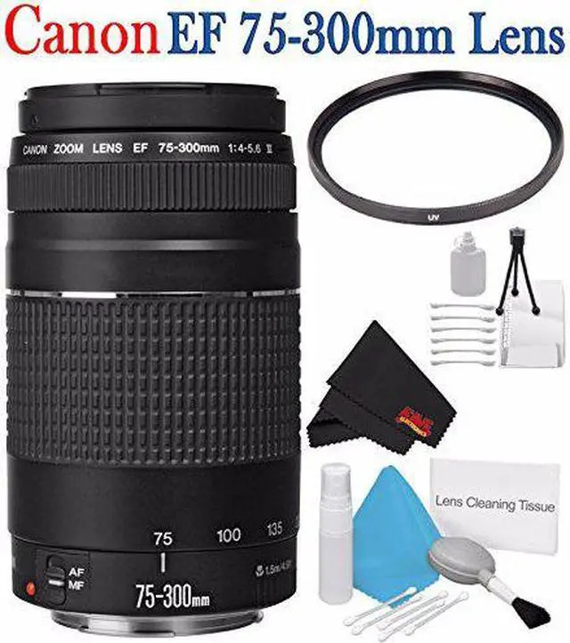 Alt view image 2 of 3 - 6Ave Canon EF 75-300mm f/4-5.6 III Telephoto Zoom Lens 6473A003 + 58mm UV Filter + Deluxe Starter Kit + Deluxe 3pc Lens