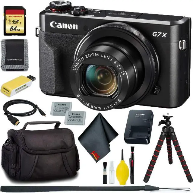 Alt view image 5 of 8 - Canon PowerShot G7 X Mark II Digital Camera + 64GB Memory + Extra Battery Bundle