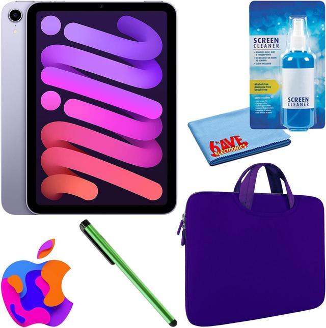 Apple iPad Mini 6 (256GB, Wi-Fi, Purple) Bundle with Purple Sleeve