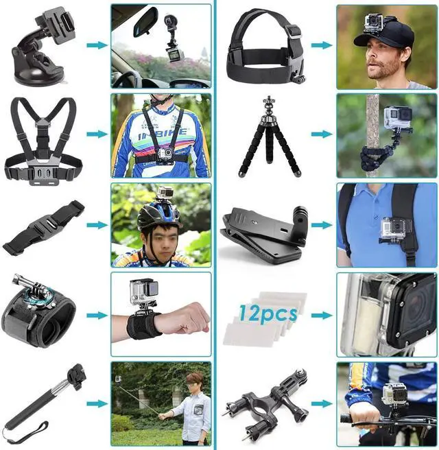Alt view image 4 of 8 - GoPro HERO10 - Action Camera + 64GB Card, 50 Piece Accessory Kit and 2 Batteries
