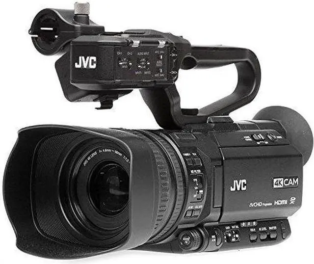 Alt view image 5 of 6 - JVC GY-HM180 Ultra HD 4K Camcorder with HD-SDI (GY-HM180U) With Padded Case, LED Light, 64GB Memory Card and More Base Bundle