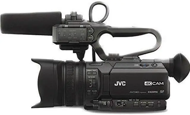 Alt view image 6 of 6 - JVC GY-HM180 Ultra HD 4K Camcorder with HD-SDI (GY-HM180U) With Padded Case, LED Light, 64GB Memory Card and More Base Bundle